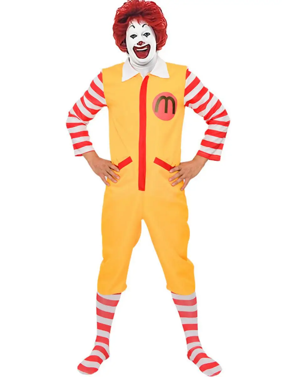 loween Set Vintage Monald's Uncle COS Suit Masquerade Clown Tuta da uomo Costume Materiale in poliestere Nessun marchio