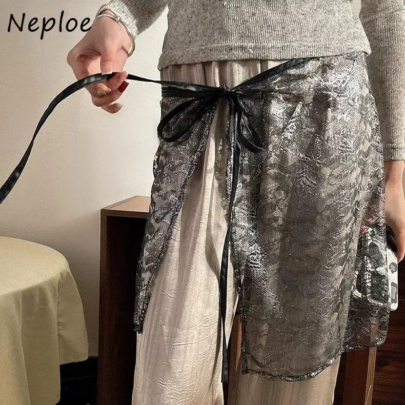 

Neploe Korea Sweet Spice Girls Y2K Skirt Rose Lace All-match Fart Curtain Layering Personalized Streetwear French Style Faldas