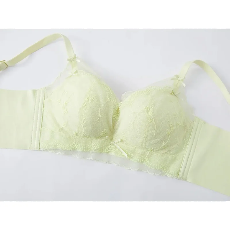 Women's Underwire Lace Push Up Lift Support Side Support Back Smoothing Shaping Bra Comfortable Everyday Lingerie Light Green