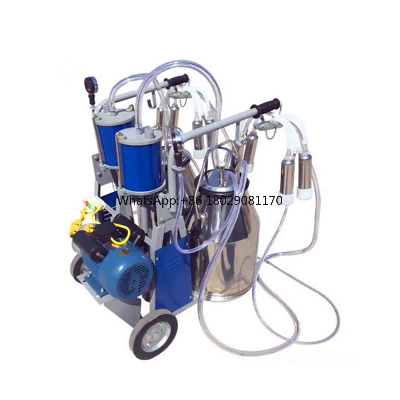 

Electric Single Double Bucket Mobile Dairy Farm Cow Milking Machine