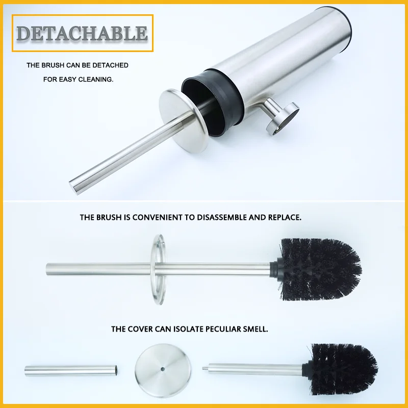 Brushed Gold Black Wall Mounted Toilet Brush Set with Shelf Cup Holder Stainless Steel Bathroom Cleaning Accessory