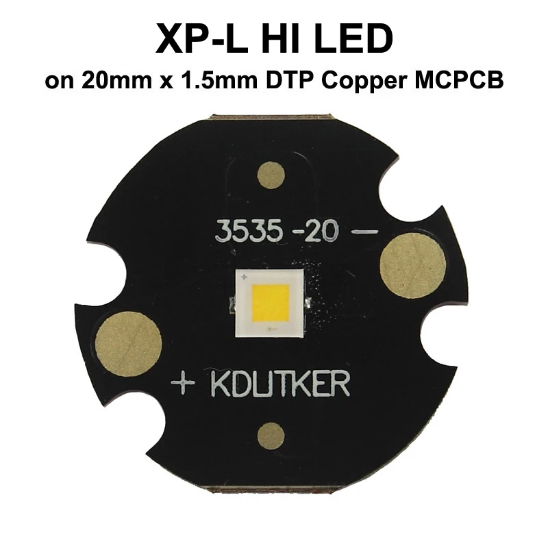 XP-L HI 10W 3A 1095 Lumens 6500K 5000K 4000K 3000K SMD 3535 LED Emitter on KDLikter DTP Copper MCPCB Flashlight DIY - Image 5