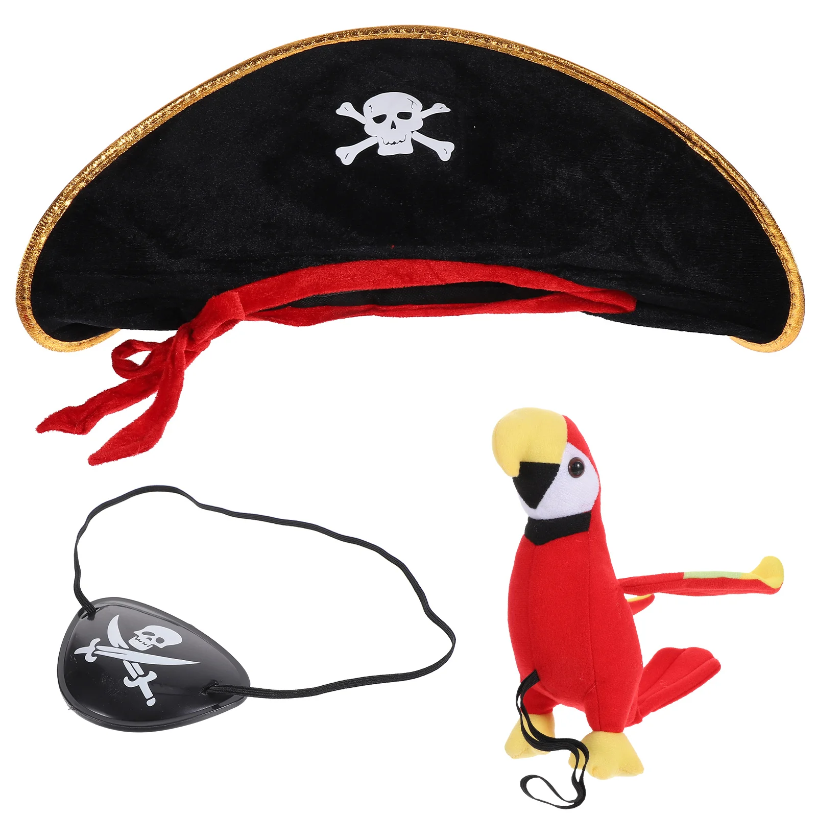 Stuffed Parrot Creative Bird Ornament Eye Masks Halloween Toys Artificial Models Costumes Animal Pirate Cap The Hat Patches