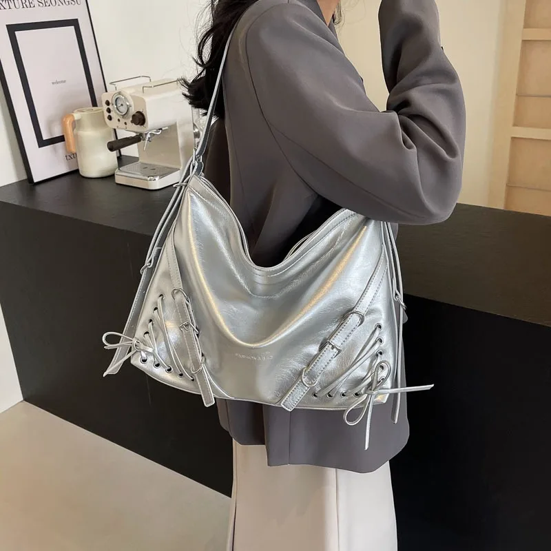 2024 Fashion Trend Large Capacity Black Handbag Luxury Designer Shoulder Bag for Women High Quality PU Leather Crossbody Bag