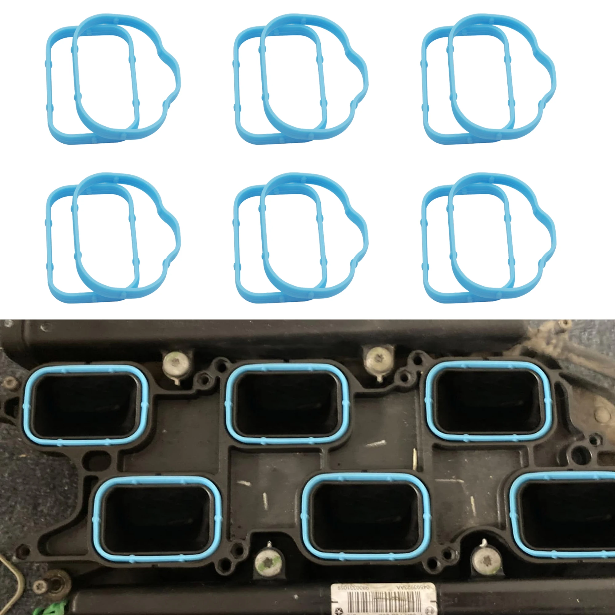 Juntas del colector de admisión Junta inferior y superior Plenum Set Se adapta a Dodge Chrysler Jeep Ram 3.6L 184562 A 5184331 CA # MS97204 MS97205