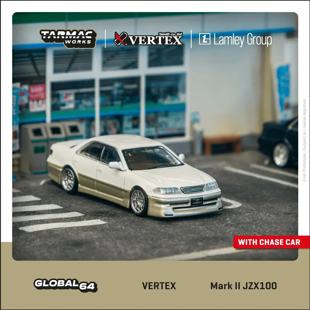 

TW 1/64 VERTEX Chaser JZX100 Mark II White Metallic Diecast Car Model Tarmac Works Gift