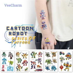 VeeCharm - Cartoon Robot Series Kids Tattoo Stickers, Safe for Children, Ideal for Parties & Playtime Fun, 1/8/24 Sheet