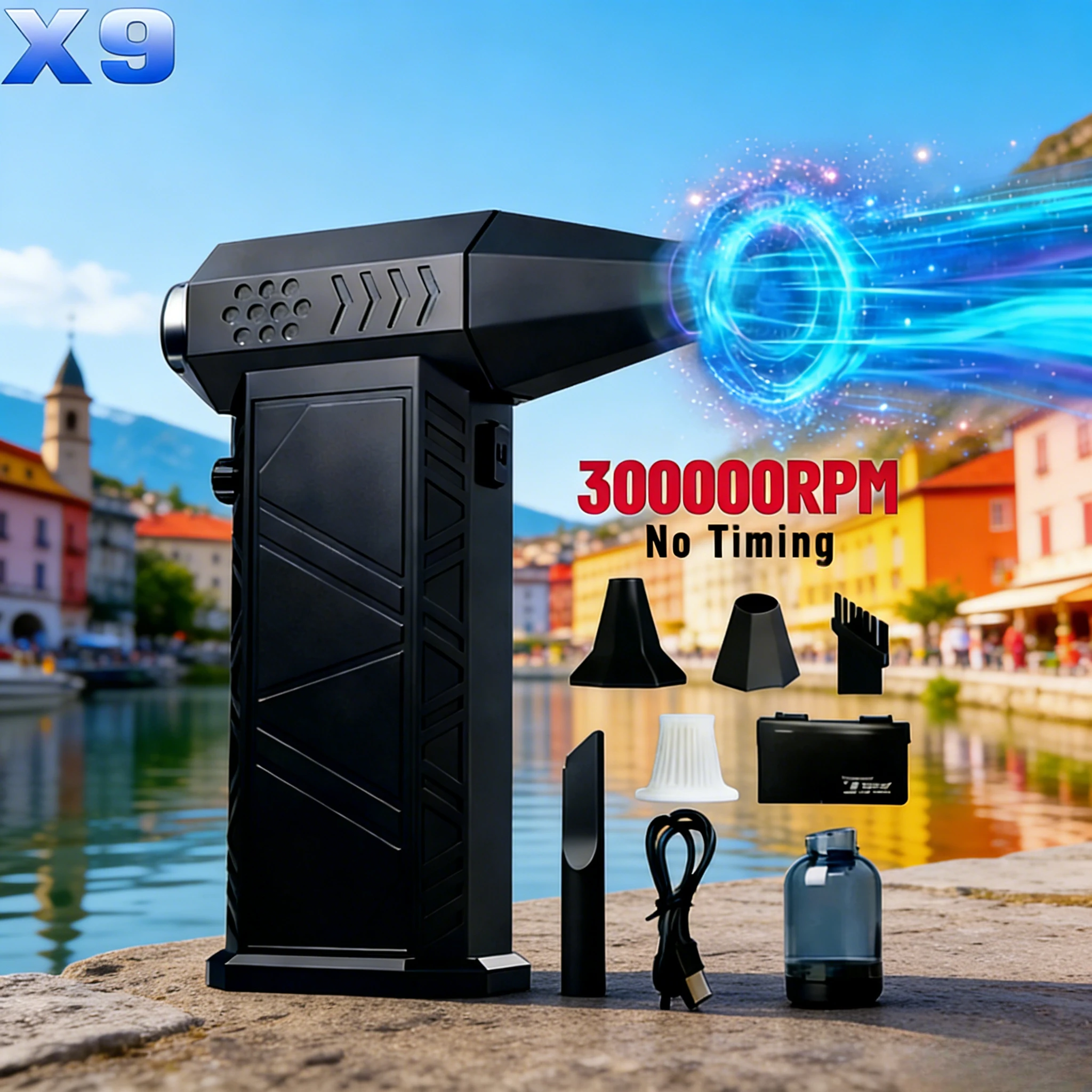 

X9 300000RPM Type-C Electric Air Duster - Violent Turbo Jet Blower & Vacuum with Strong Wind Power