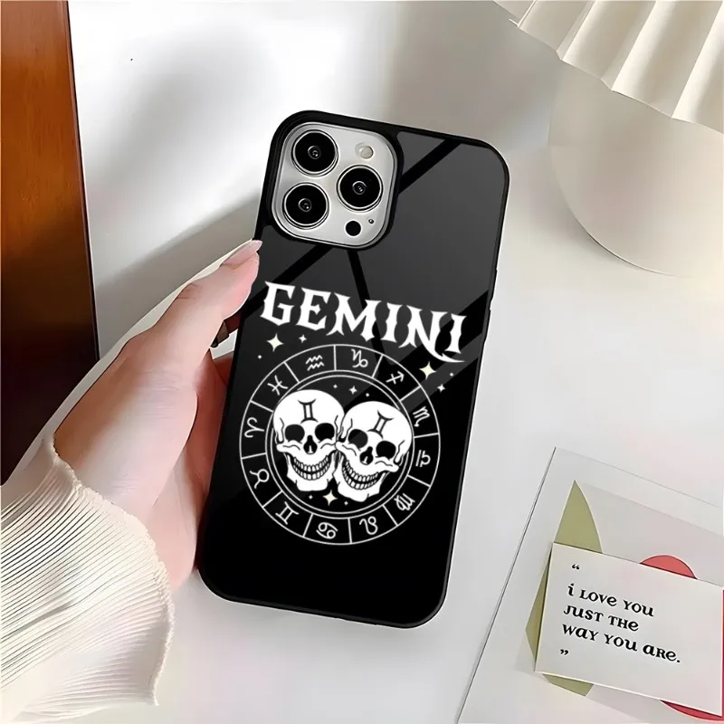 Gothic Aries Libra Pisces Virgo Capricorn Aquarius Phone Case PC+TPU For Iphone Apple 12 Pro Max 14 13 11 Mini Plus Xs XR Cover