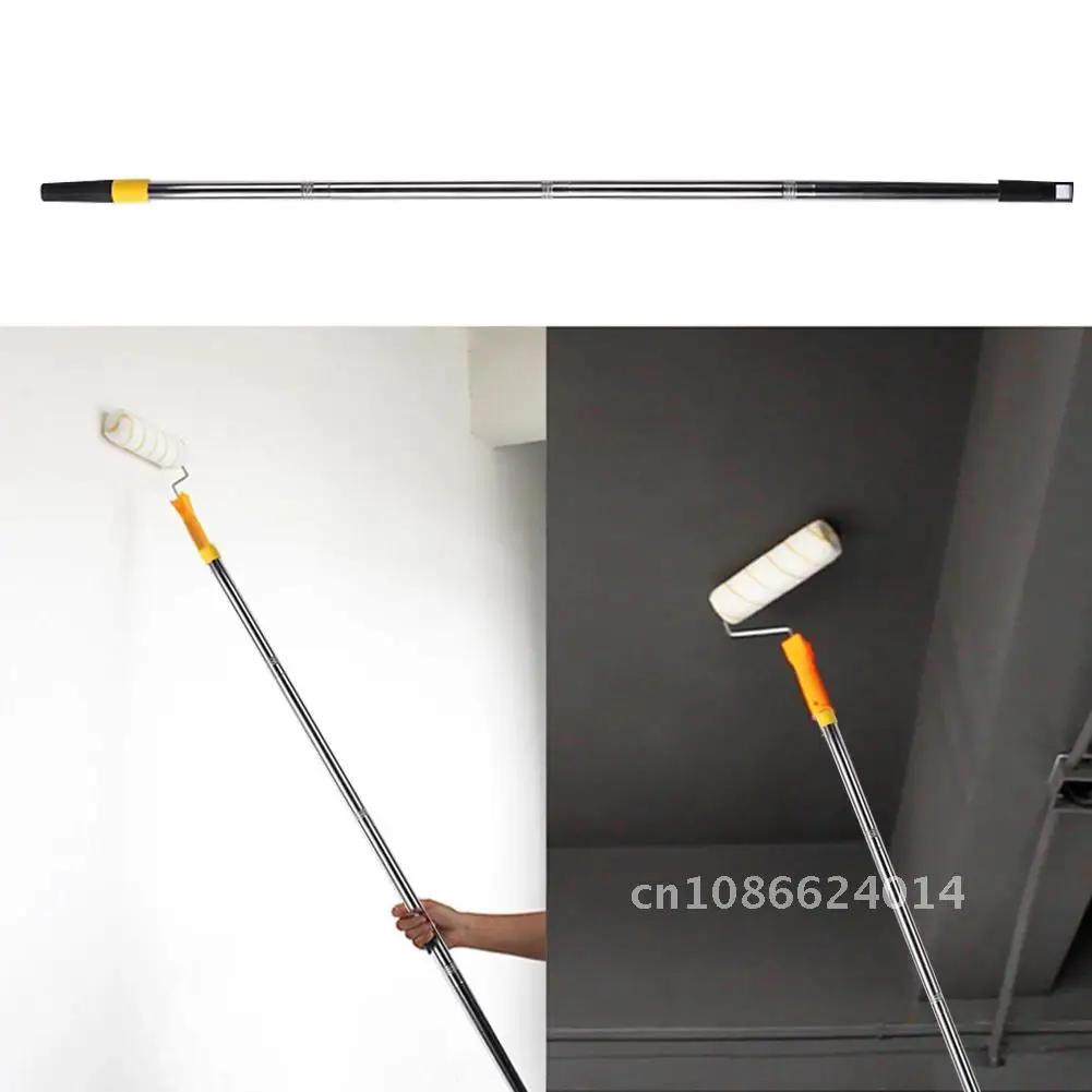 Painting Handle Tools Stainless Steel Paint Telescopic Stick Detachable Cleaning Rod 4 Sections/1.1m Paint Roller Extension Pole