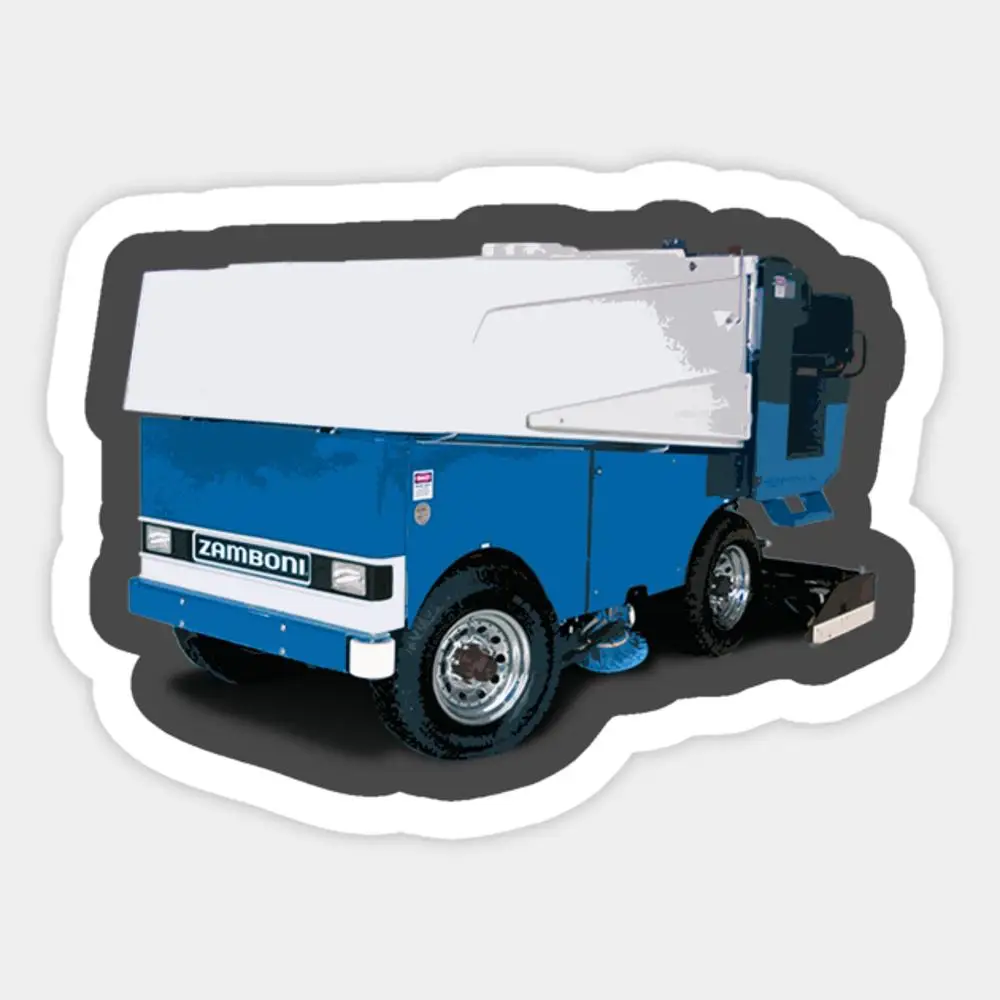 Blauer zamboni aufkleber für laptop dekor schlafzimmer auto niedliche karikatur kunst modischer öffentlicher koffer