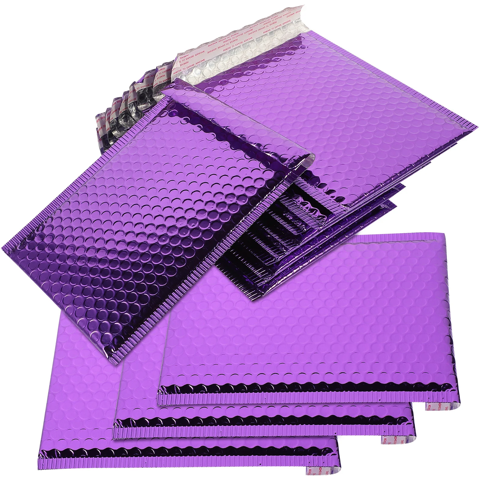 Enveloppes à bulles professionnelles multifonctions, 10 pièces, auto-scellantes, expédition rembourrée, sacs de protection, enveloppes à bulles violettes
