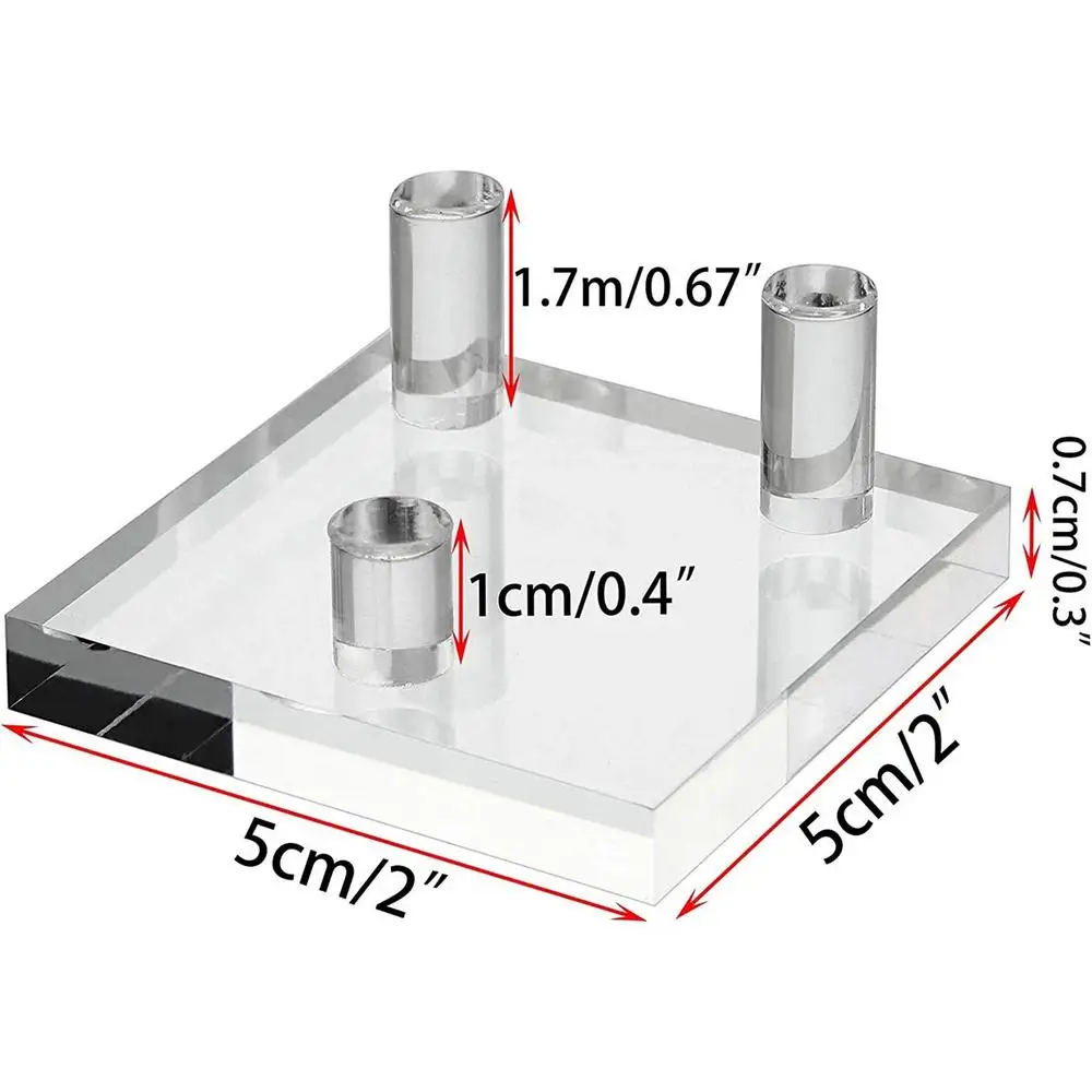 Lot De 4 Présentoirs Acrylique Cristal Pour Minéraux, Agates, Sphères Et Pierres Précieuses – Transparent Avec Support Métallique Doré/Argenté