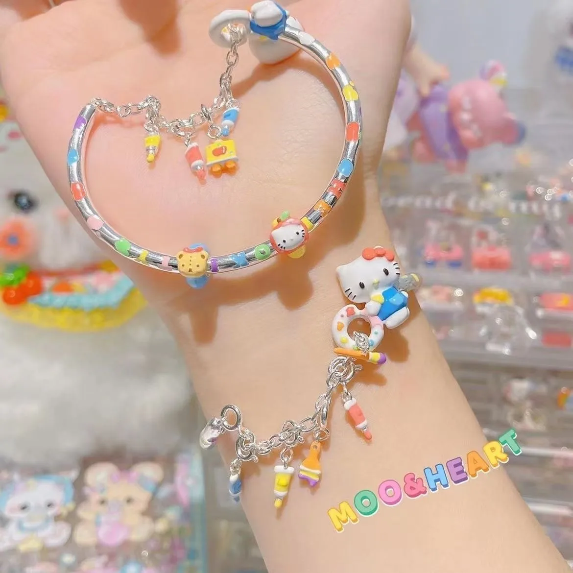 

KT Creative Little Artist Kitty Cat Bracelet - Cute and Versatile Cat Half-Ring Hand - Unique Gift for Close Friends
