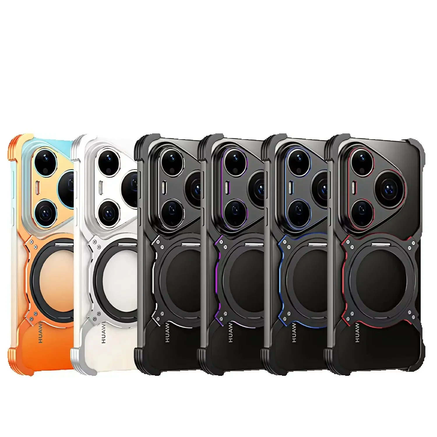 

Aluminum Metal Case for Huawei Pura90 Pura 90 Pro Max 360° Rotation Kickstand Frameless Metal Bumper Cover