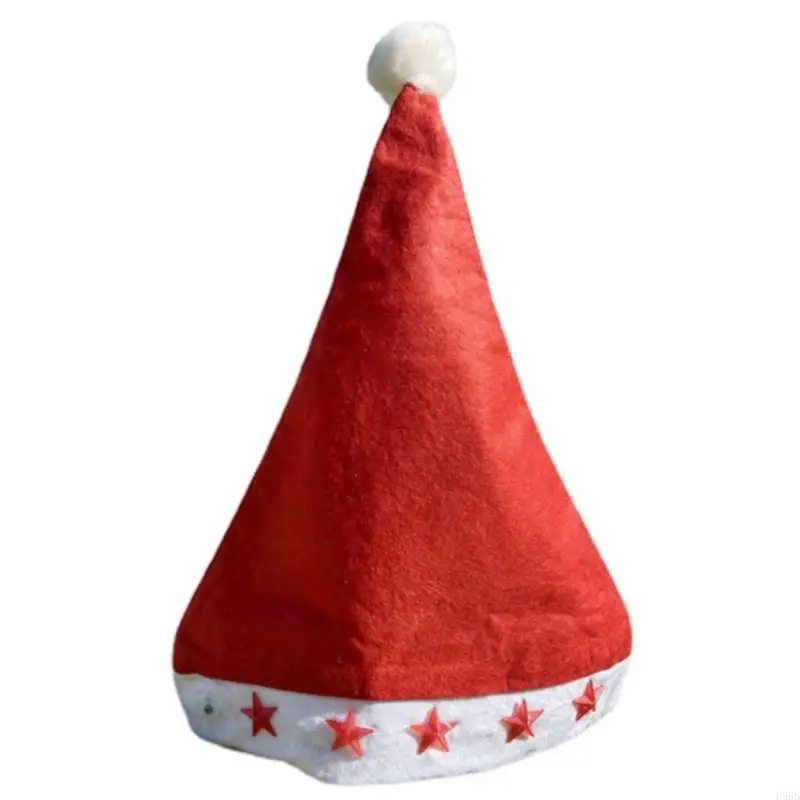 P88B Red Christmas Hat Cloth Santa Hat for Annual Ceremony Supplies for Family Friend