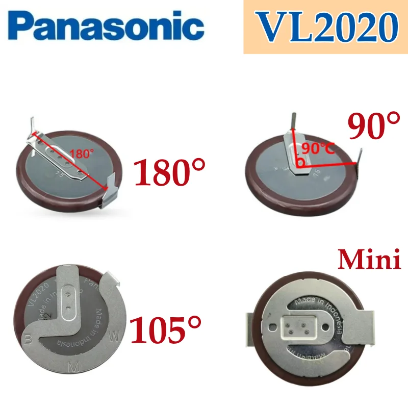 10pcs Original Panasonic VL2020 2020 rechargeable battery battery Legs 90 degrees 105 degrees 180 degrees for BMW mini car key