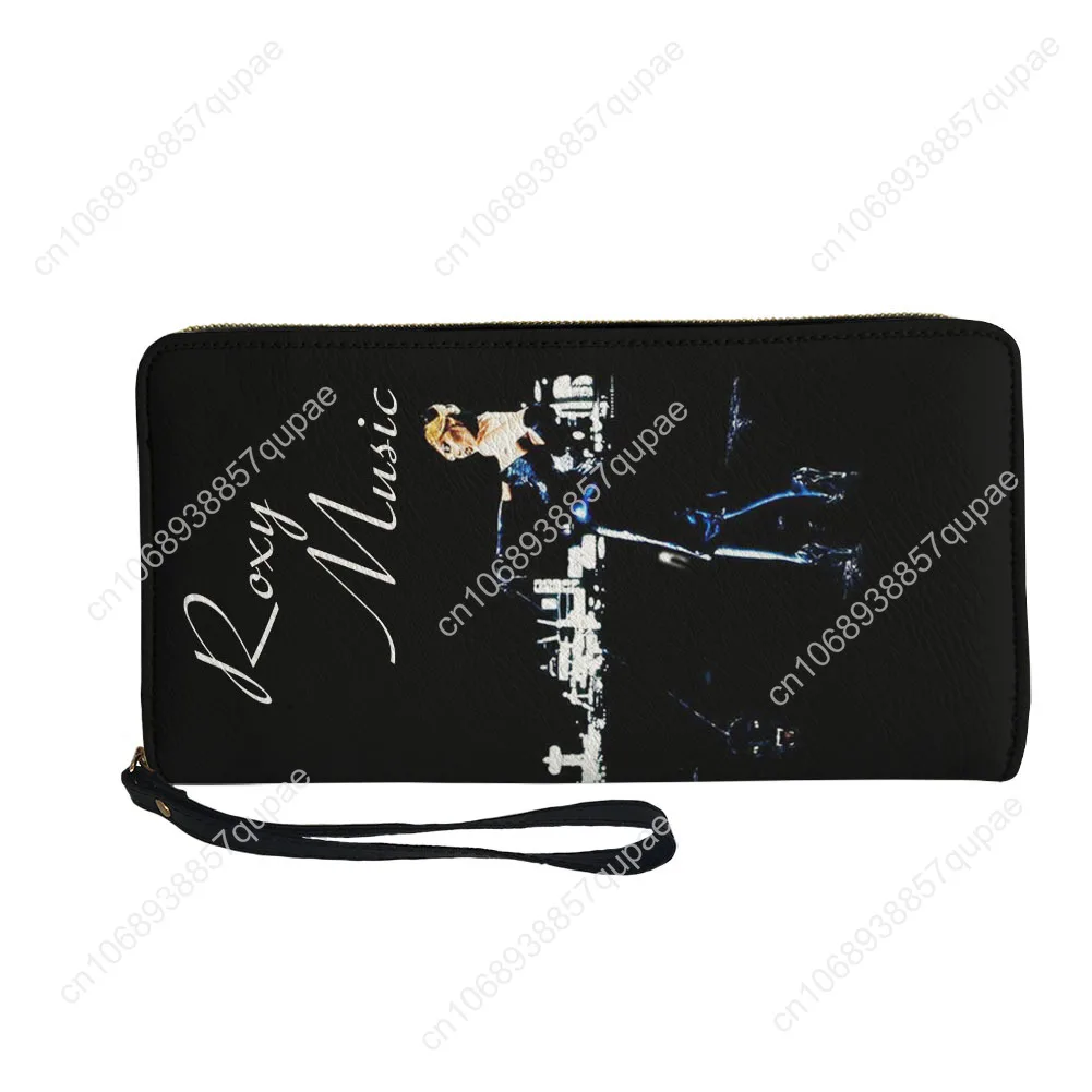 Roxy Music Vintage Rock Band Custom Wallet Purse Mens Women Teenagers Zipper Long Wallets Double Print  Portable Wallet Gift Bag