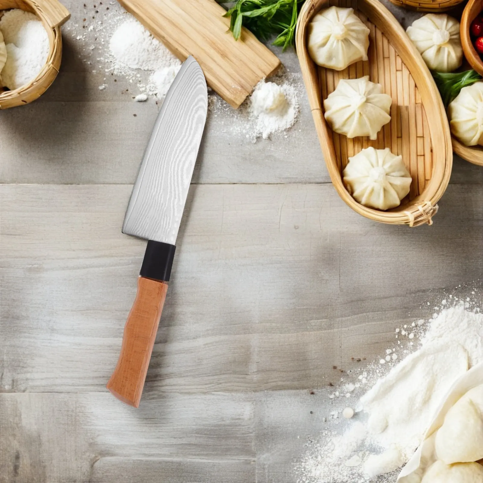 2Pcs Natural Wood Knife Handle: Ergonomic Replacement for Kitchen Cutter Grip - Solid Wood Non-Slip Repair Handle Accessory