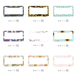 Beautiful Bestselling Flowers with screws license plate holder car decoration aluminum alloy car parts American specifications