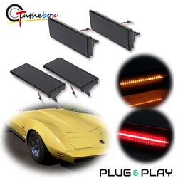 Car LED Front / Rear Side Marker Turn Signal Lights For Chevy Corvette C3 1974-1979  Fender Flare Lamp Amber Red White