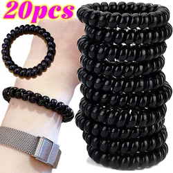 Anel de cabelo para mulheres e meninas, elásticos laços espirais, scrunchies, bandas de borracha, headwear, acessórios de cabelo, 1 pc, 20pcs