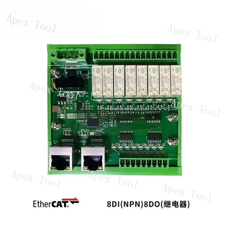EtherCAT IO Module Slave Digital Fully Isolated 8 Transistor Input 8 Relay Output
