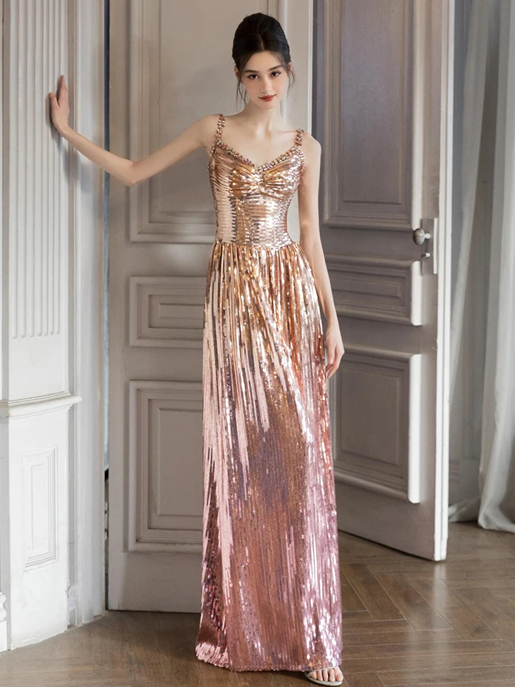 

Роскошное вечернее платье Ele Sequin Host Dr для невесты, силуэт «силуэт», без бретелек, бальное платье для свадебного торжества