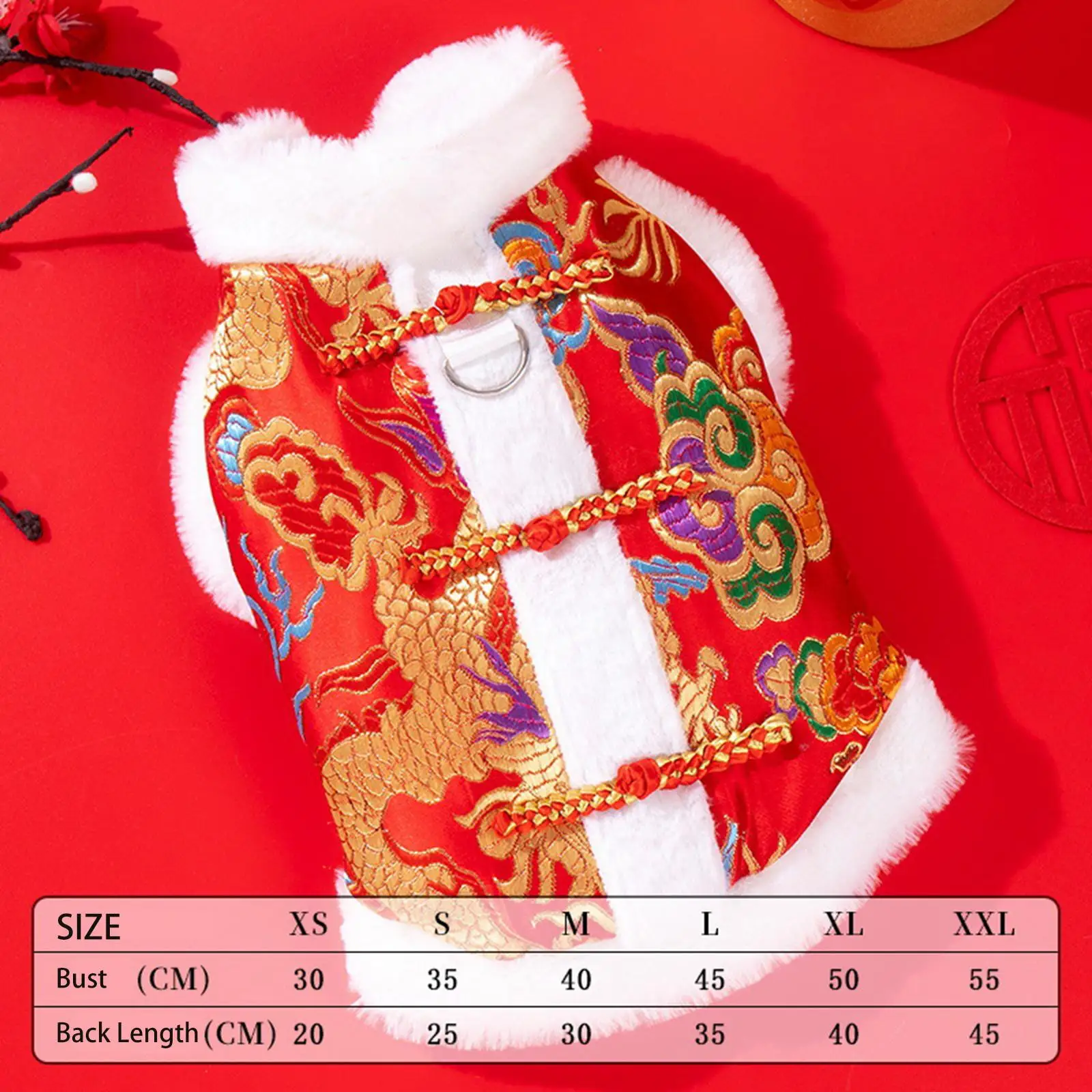 Chinese New Year Dog Costume Exquisite Apparel New Year Dog Dragon Robe Costume Cat Dog Clothes for Puppy Small Medium Dogs Cats