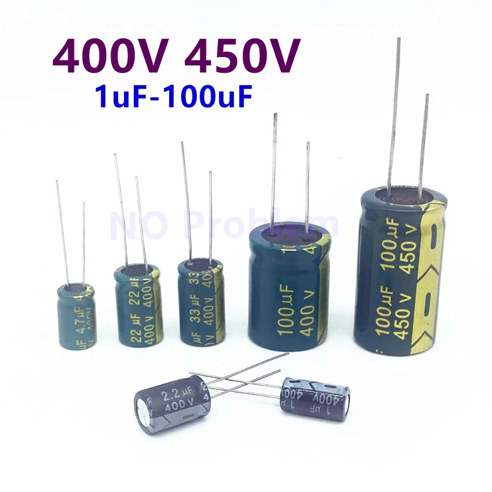 400V 450V High Frequency Low ESR Aluminum Capacitor 400V 10UF 22UF 33UF 47UF 68UF 100UF 450V 2.2UF 6.8UF 4.7UF 3.3UF 20%