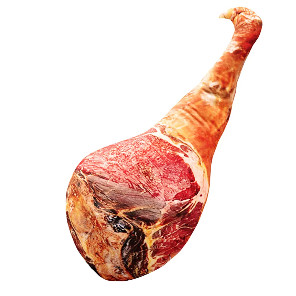 Almohada de jamón vívida de broma, almohada de comida divertida, regalo, decoración de refuerzo de comida de tocino (50CM), 1 ud.