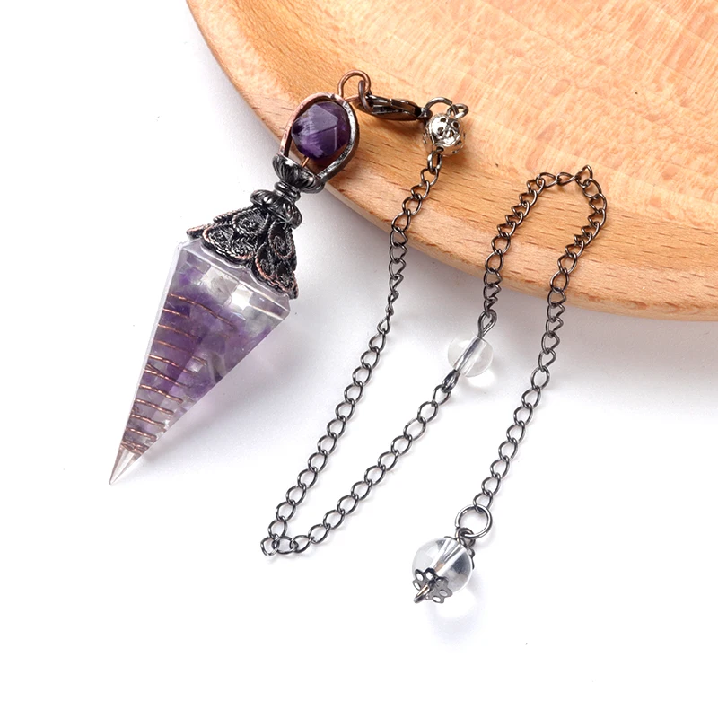 Natürliche Stein Geist Pendel Anhänger Gitter Kette Energie Glück Geheimnisvolle Reiki Harz Für Schmuck Machen Zubehör Halsketten