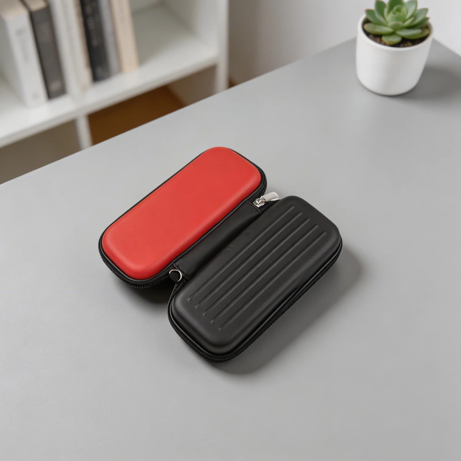 

Жесткий чехол для аксессуаров из EVA, красно-черный, портативный, с высококачественными молниями, прочным ремнем для переноски