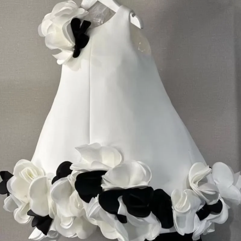 Robe de demoiselle d'honneur pour mariage, robe blanche élégante pour enfants, robes de bébé Eid al-Fitr, fête d'anniversaire, Rhde première communion, peu importe, nouveau, 2024