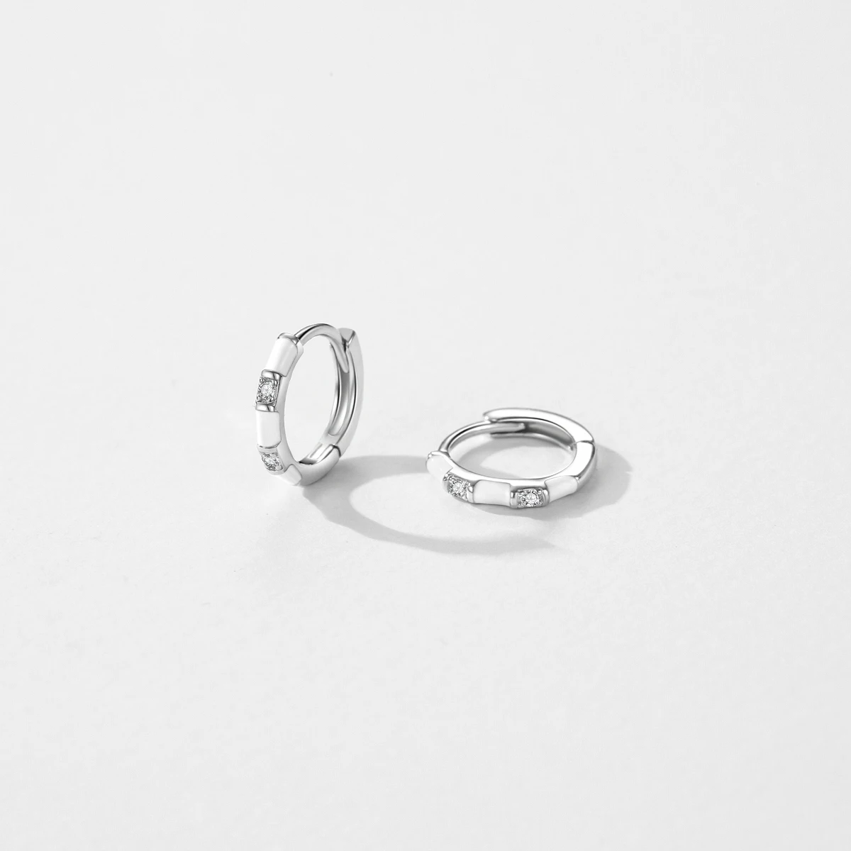 MODIAN Real 925 Sterling Silver Small Trendy Colorful Enamel Hoop Earrings Dazzling Tiny Ear Buckles For Women Fine Jewelry Gift
