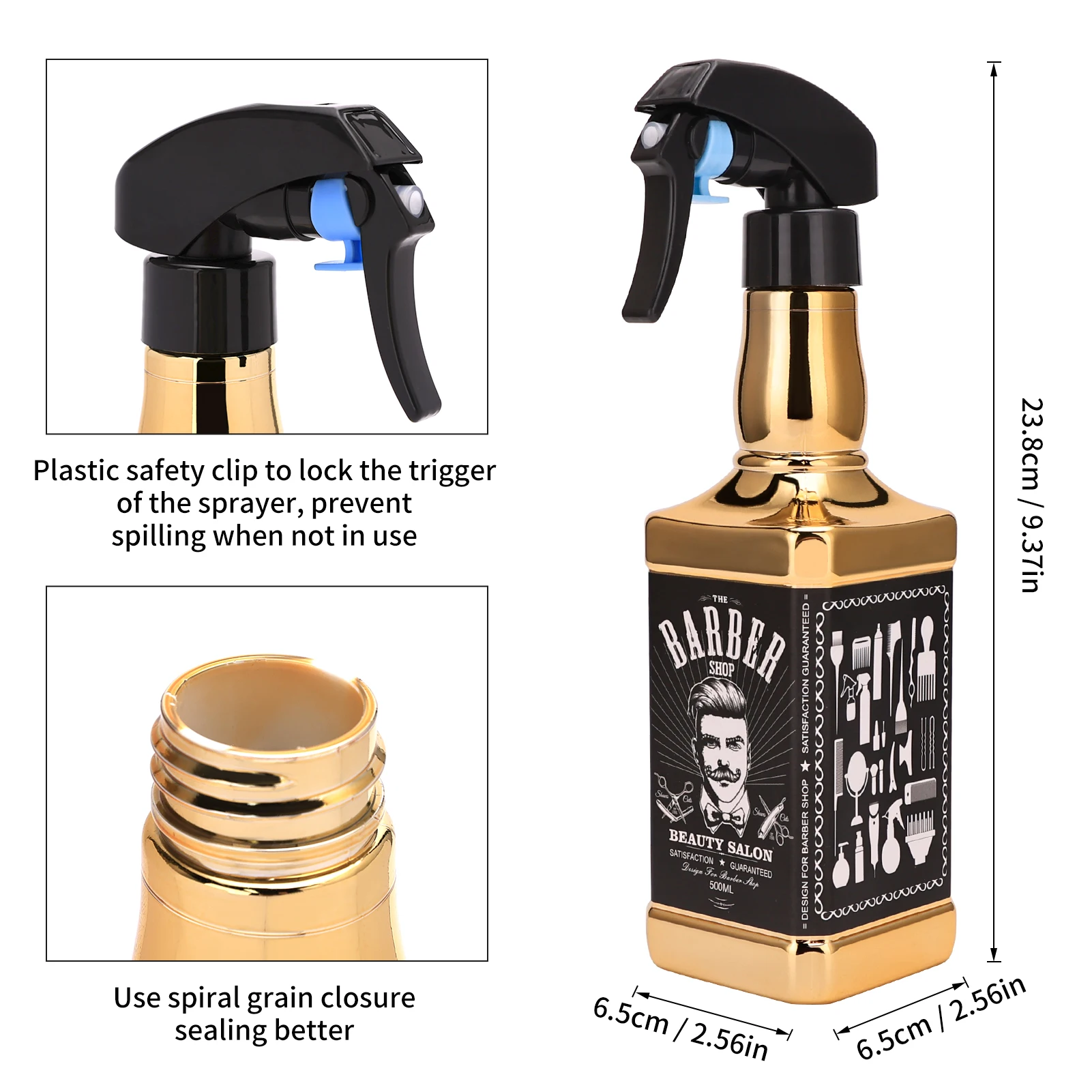 Retro hairdressing spray bottle — salon barber water/oil sprayer for styling & grooming 2