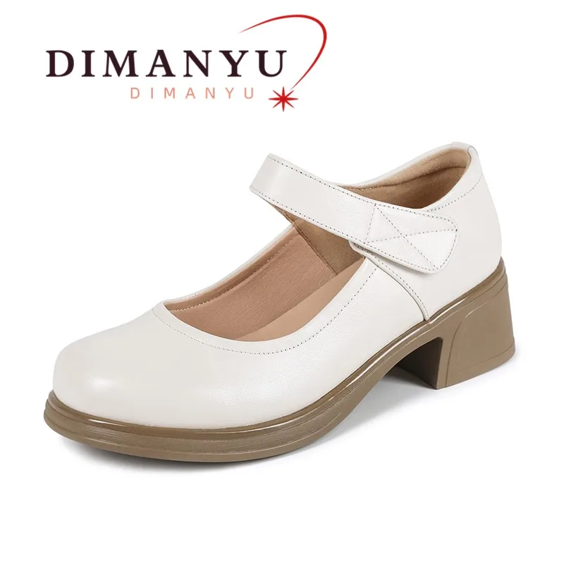 

Genuine Leather Mary Jane Shoes For Women 2026 New Spring Large Size Mom Shoes Casual Non-Slip Women's Shoes