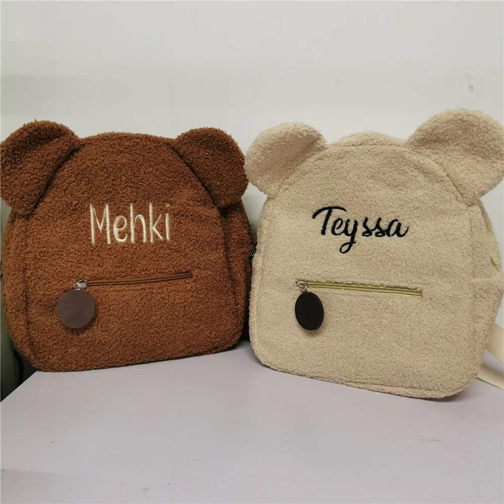 Embroidery Teddy Bear Backpack,Personalised Name Initial Backpack,Custom Toddler Backpack,school bags for girls,Preschool Bag