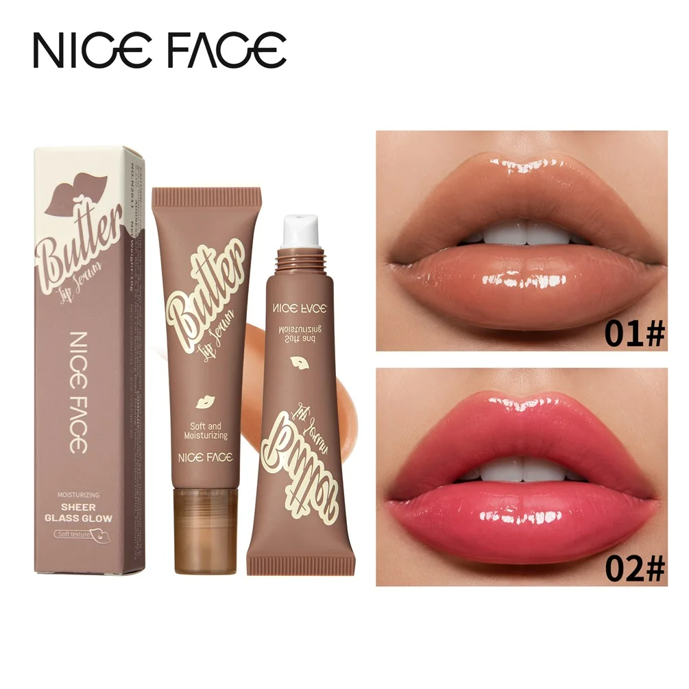 NICEFACE Watery Crystal Clear Jelly Lip Oil Balm Moisturizing Smoothing Lip Lines Pout Lipgloss Tint Makeup Nourishing Lip Glaze