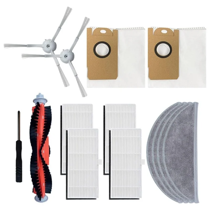 WHYY-para Lydsto R1, R1A, R1 Pro, S1 piezas de Robot aspirador Cepillo Lateral principal filtro Hepa paño de mopa bolsa de polvo Accesorios