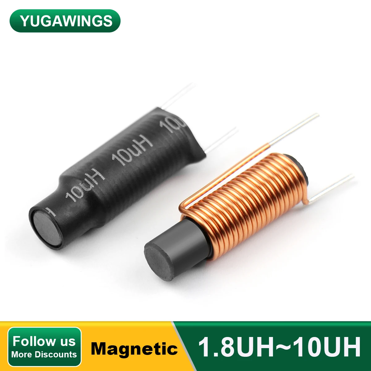 10Pcs Magnetic Rod Inductance Coil Rod Inductors For DC Filtering 1UH 1.5UH 2.2UH 3.3UH 4.7UH 8UH 10UH