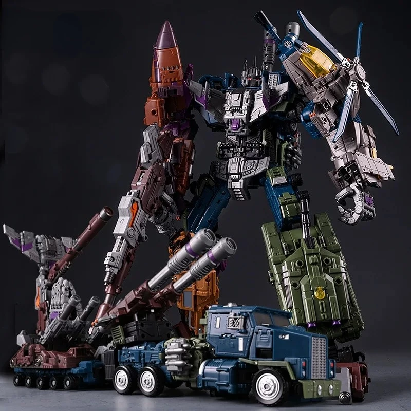 Трансформируемая фигурка JinBao Bruticus 5 в 1: робот, машина, военный танк. Большая модель для сборки. Игрушка-подарок.