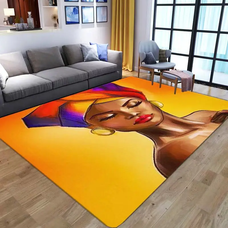 3D Indian Egyptian Women Art Printed Carpets for Living Room Bedroom Bedside Sofa Area Rugs Kitchen Bathroom Non-slip Floor Mats