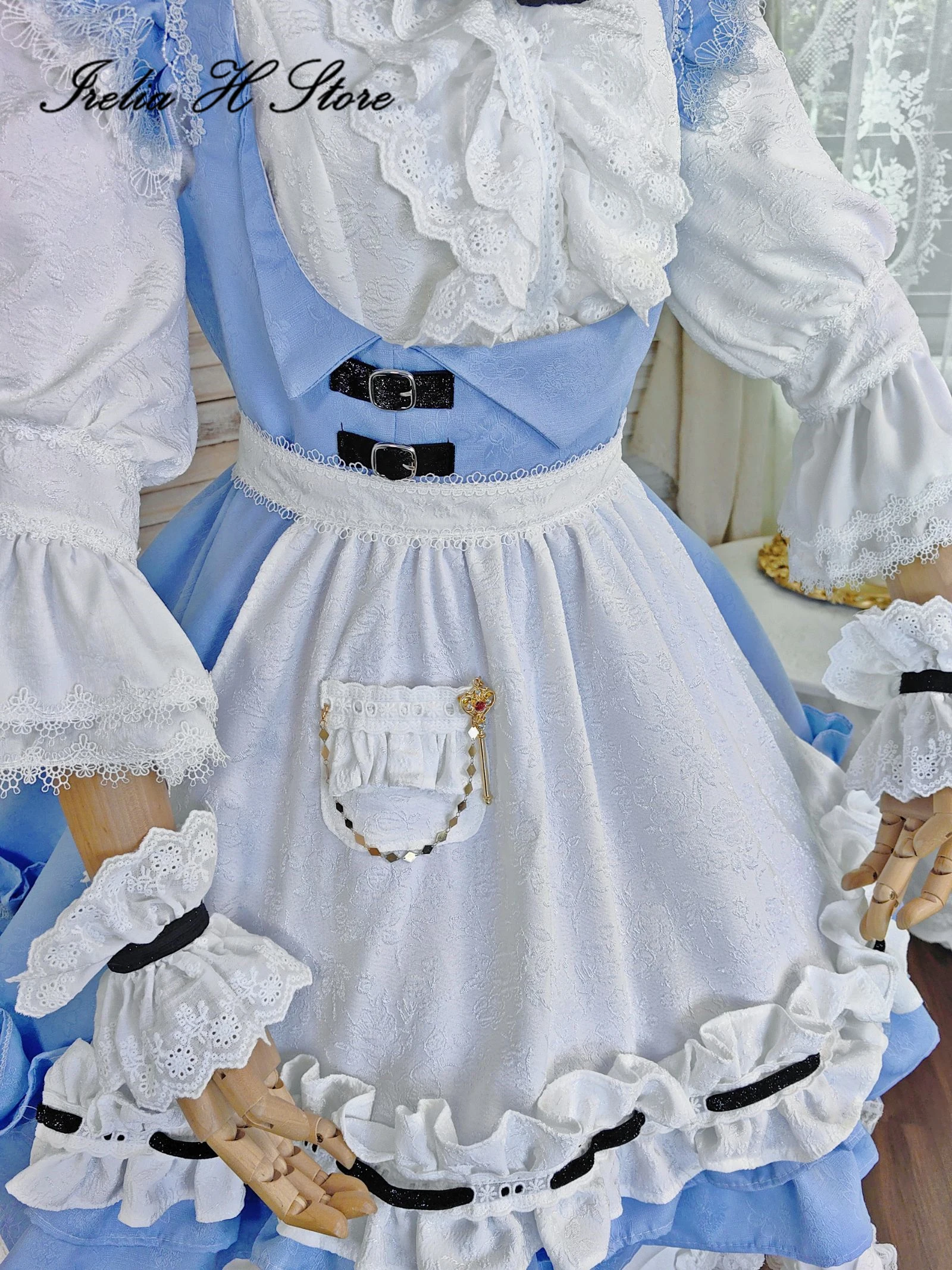 Irelia H FF14 메이드 원피스 코스프레 코스튬 파이널 판타지 XIV 홈메이드 앞치마 원피스 할로윈 의상, 맞춤 사이즈 제작 가능