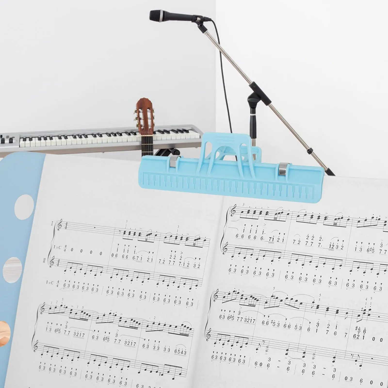 2xMusic Book Clip Portable Piano Score Clamp for Magazines Papers