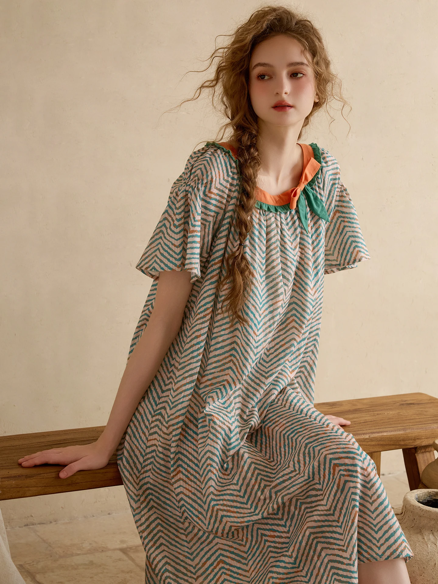 chenxi-2026-nuevo-vestido-de-dormir-de-manga-corta-de-algodon-puro-para-mujer-ropa-de-casa-elegante-y-casual-de-algodon-fino-para-verano