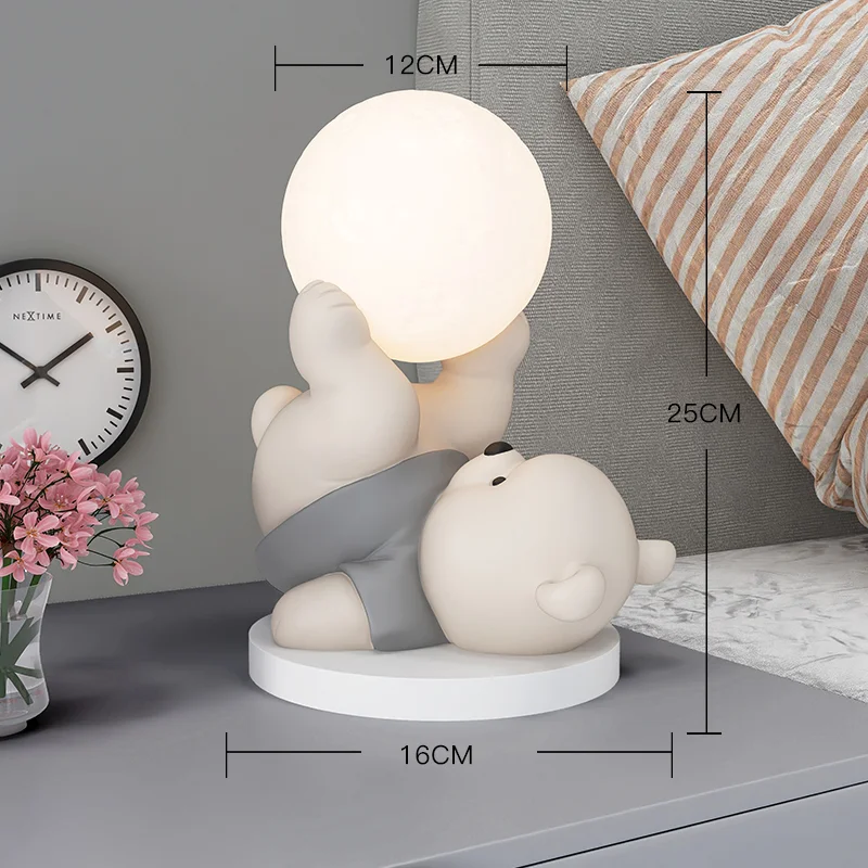 Imagem -05 - Criativo Cartoon Bear Night Light Cute Bedroom Desktop Decoration Presente de Aniversário de Luxo Sofá Side Light