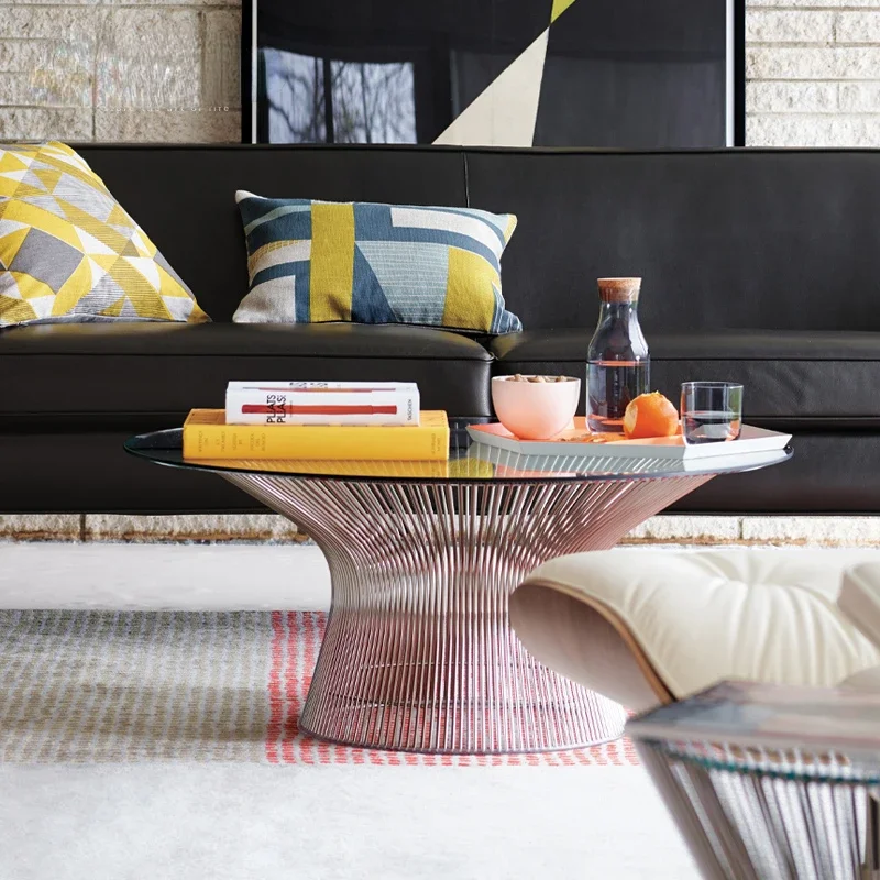 

Light Luxury Coffee Table round Fruit Plate Household Living Room Coffee Table