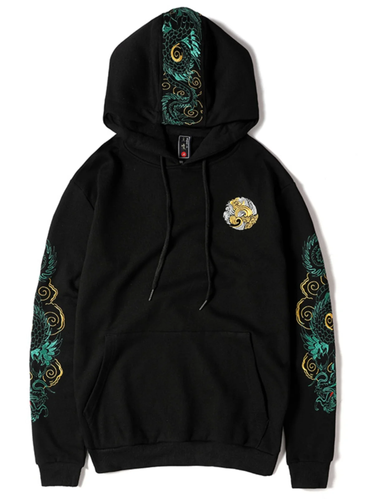 

Осенняя новинка: Свободный худи с вышивкой, длинными рукавами и шнурком, повседневный трикотажный хлопковый свитшот для молодежи