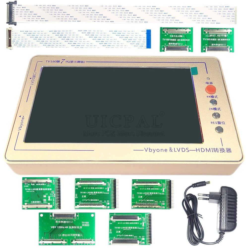 100% oryginalny marka TV160 płyta główna konwerter 7 Cal 1024*600 wyświetlacz narzędzie testowe 7th serii zestaw generacji Vbyone LVDS do HDMI